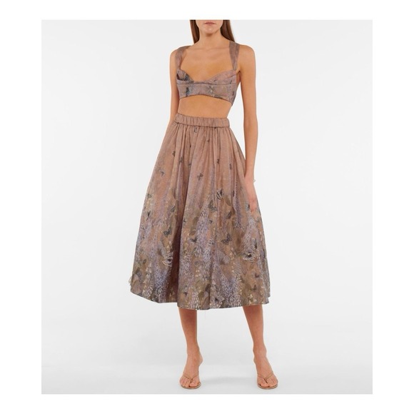 Zimmermann Dresses & Skirts - Zimmermann Luminous Linen Silk Bralette and Skirt Set 2, US 4/6